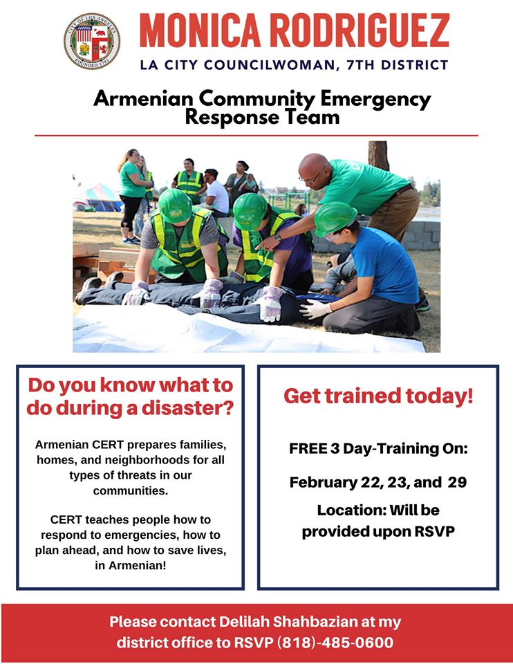 Councilwoman Monica Rodriguez - 3 Day Armenian CERT Training