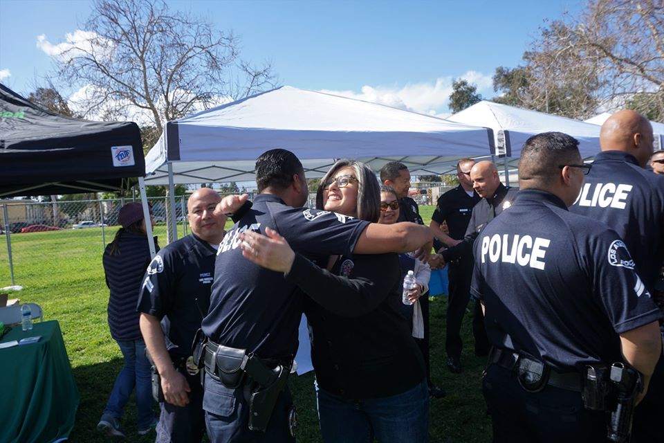 Councilwoman Monica Rodriguez Desk - Delivering Ten Officers to the LAPD Foothill Community Police Station