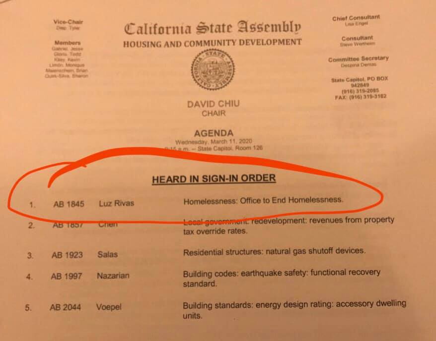 Assemblymember Luz Rivas - Office to End Homelessness