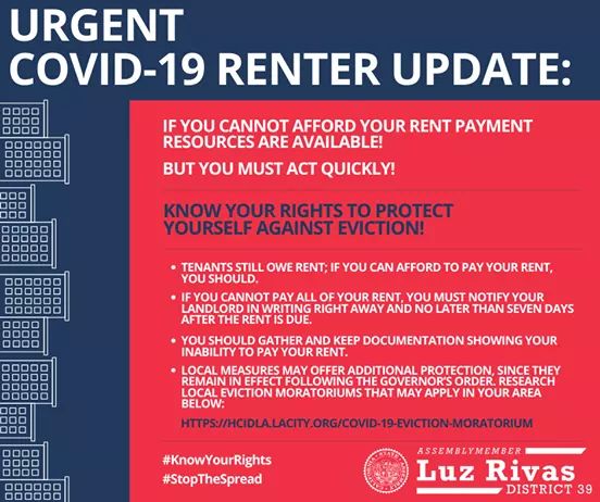 Assemblymember Luz Rivas Desk - Urgent COVID-19 Renter Upfate 