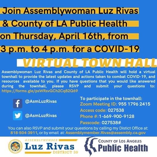 Virtual Town Hall on April 16th