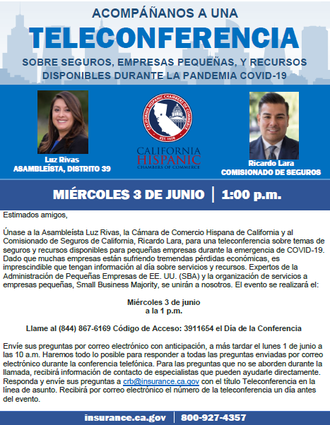  reuniendo con el Comisionando de Seguros, Ricardo Lara