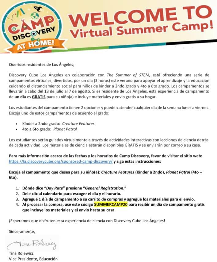 Virtual Summer Camp