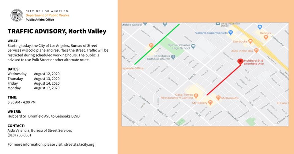 TRAFFIC ADVISORY