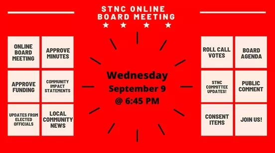 STNC Board Meeting is Wednesday