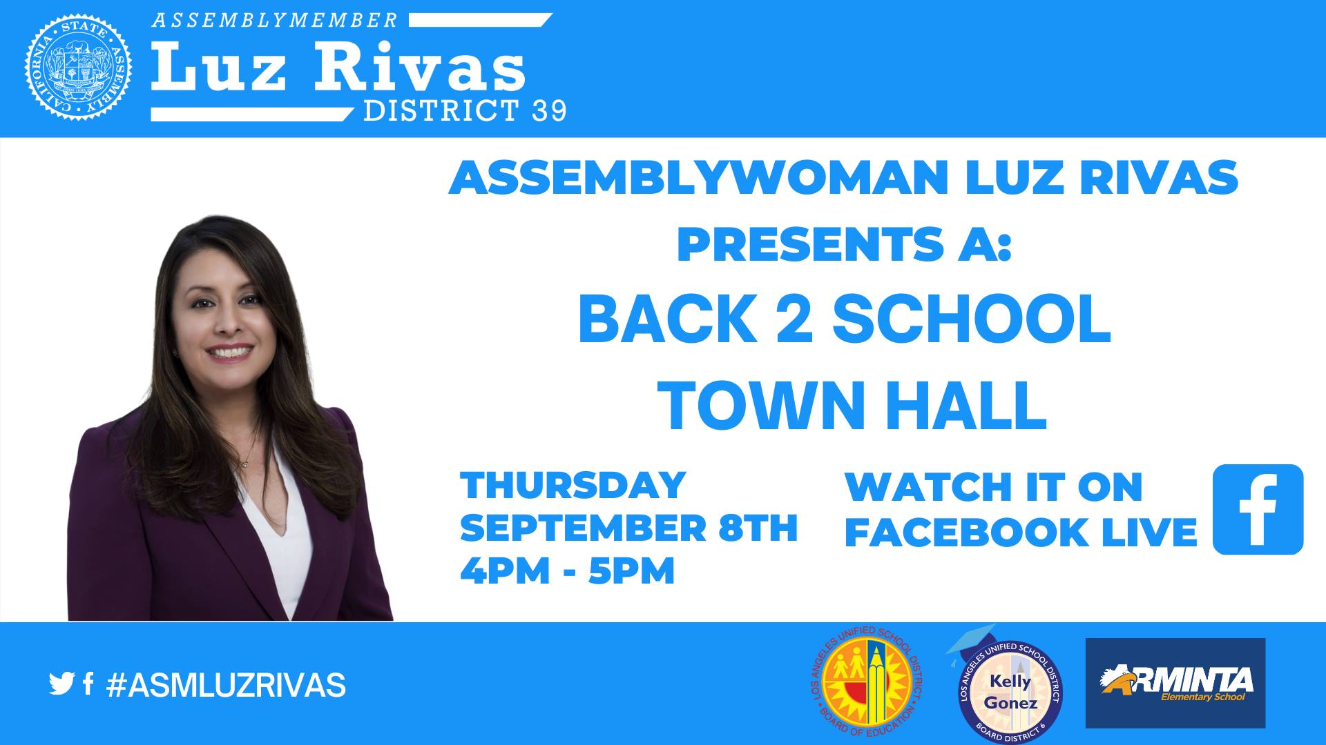 Luz Rivas Hosts Back to School Virtual Town Hall