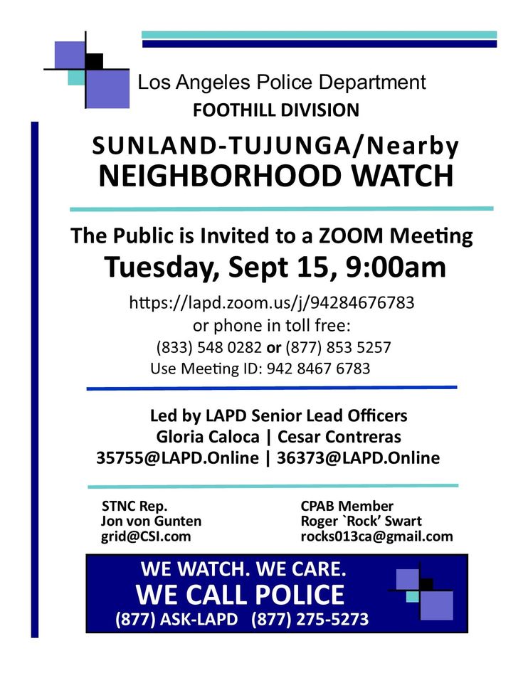 Neighborhood Watch Meeting Tuesday
