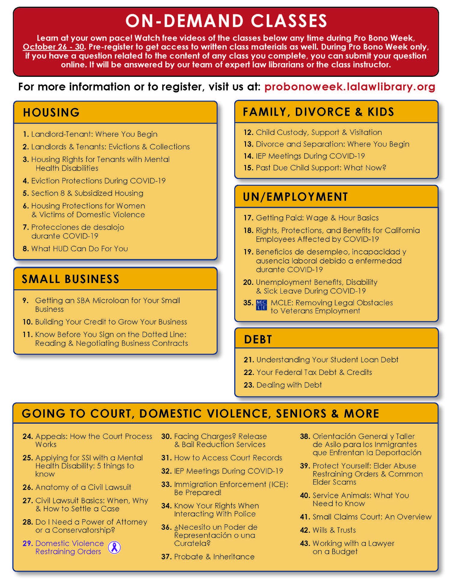 Annual Pro Bono Week Free Legal Fair