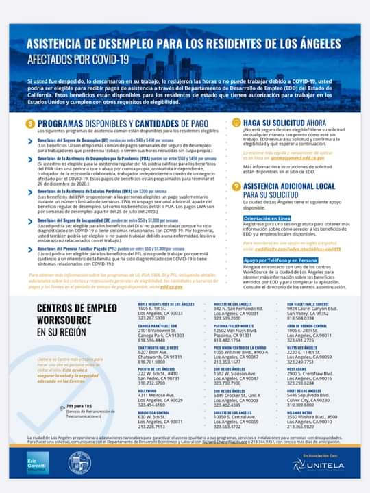 From Sunland Tujunga Neighborhood Council STNC -  Unemployment Assistance Programs 