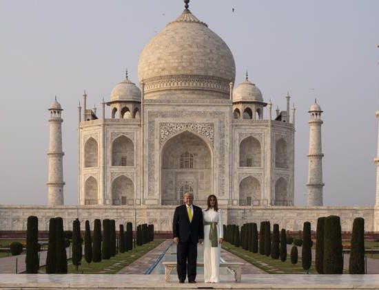 US President Donald Trump at Taj Mahal, India