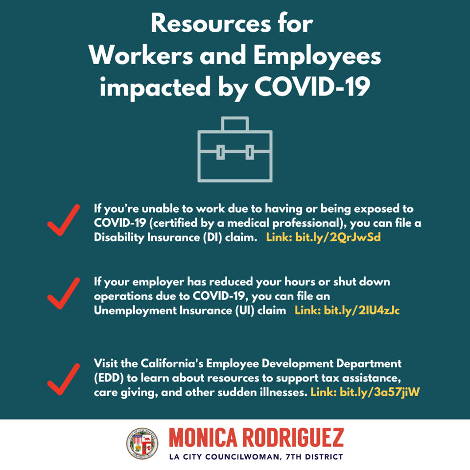 Councilwoman Monica Rodriguez Desk - Resources for Workers and Employees Impacted by COVID-19