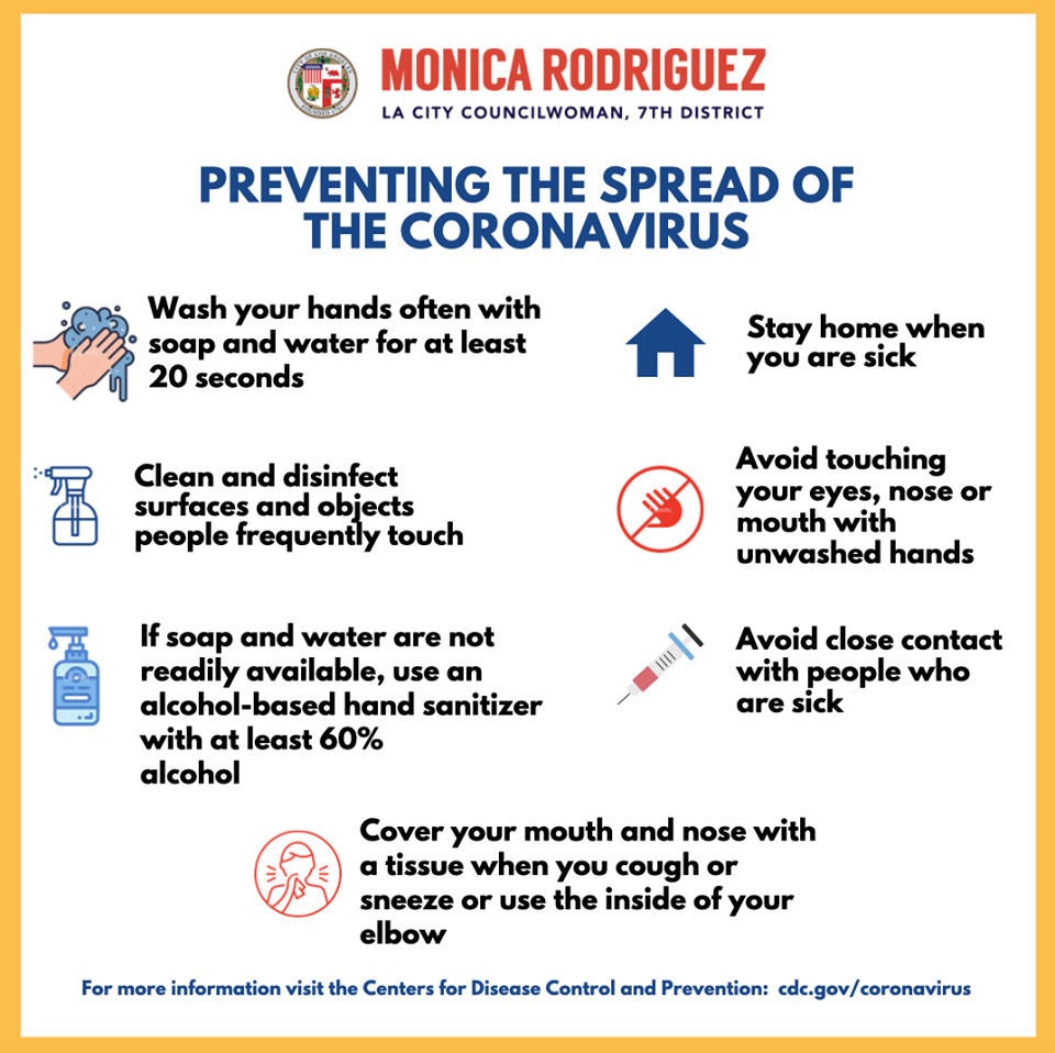 Councilwoman Monica Rodriguez - Preventing the Spread of The Coronavirus