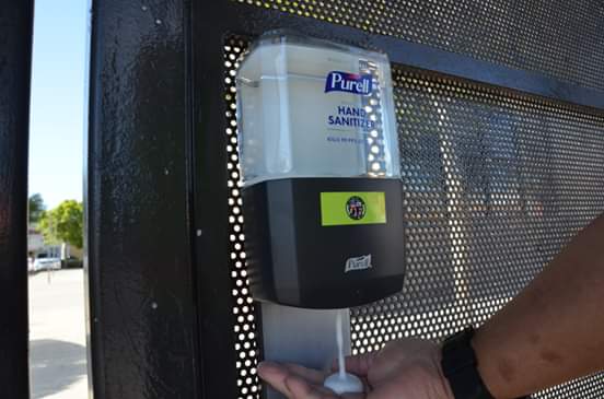rolled out 300 hand sanitizing stations at bus shelters across Los Angeles