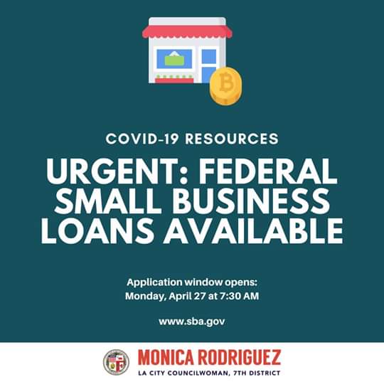 Councilwomam Monica Rodriguez - Federal Small Business Loans Available 