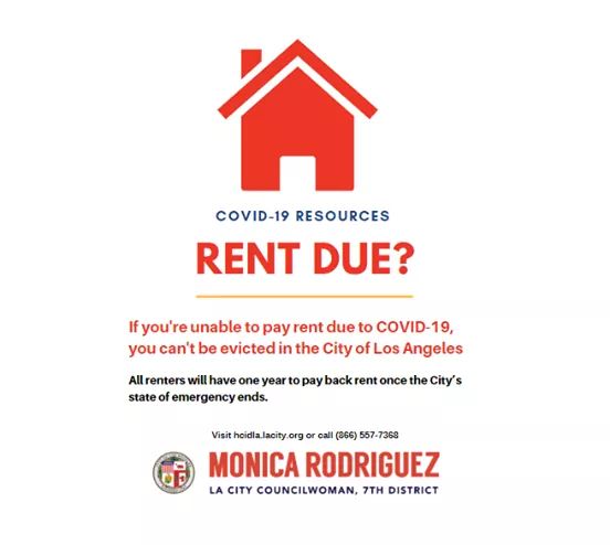 Councilwoman Monica Rodriguez  - COVID-19 Resources - Rent Due