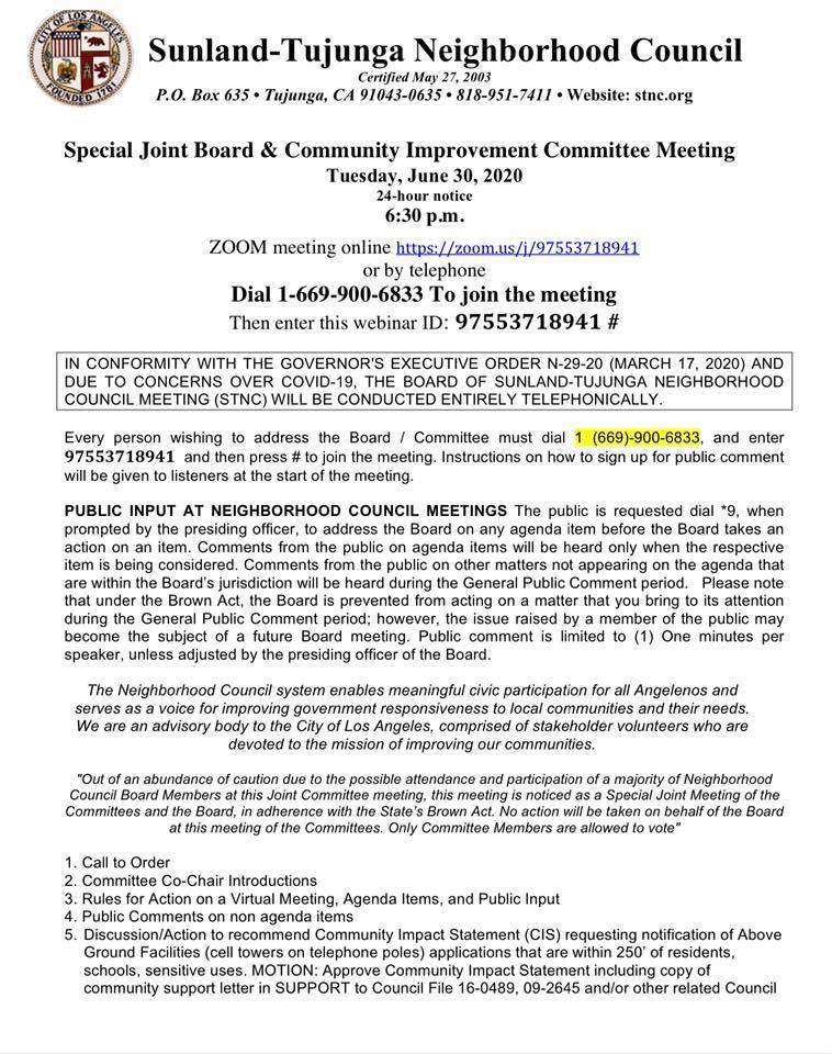 Community Improvement Committee Meeting Tonight 6/30 @ 6:30pm