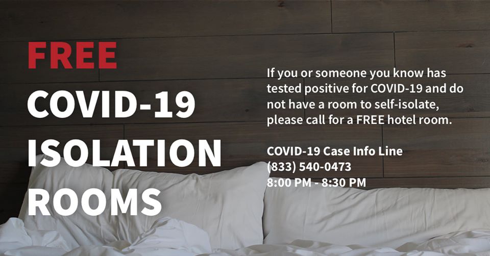 Free Covid-19 Isolation Rooms