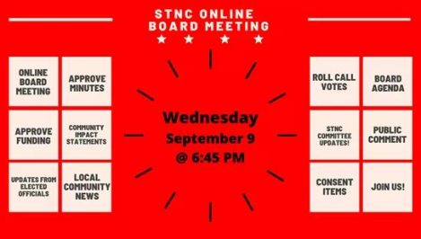 STNC Board Meeting is Wednesday