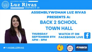 Luz Rivas Hosts Back to School Virtual Town Hall