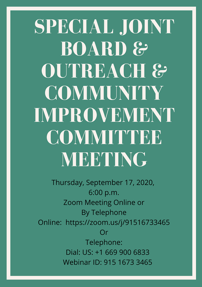 Special Board, Outreach & Community Improvement Committee Meeting
