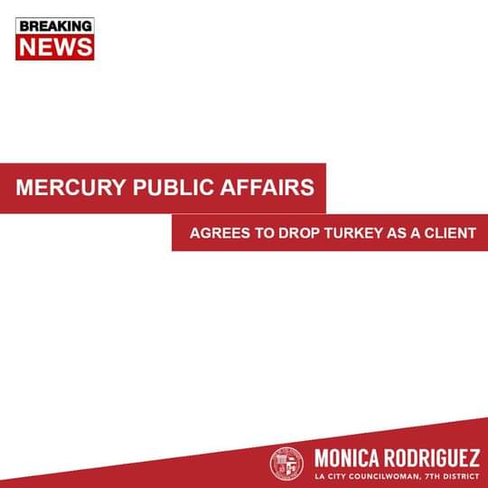 Mercury Public Affairs has Severed its Ties with the Republic of Turkey  