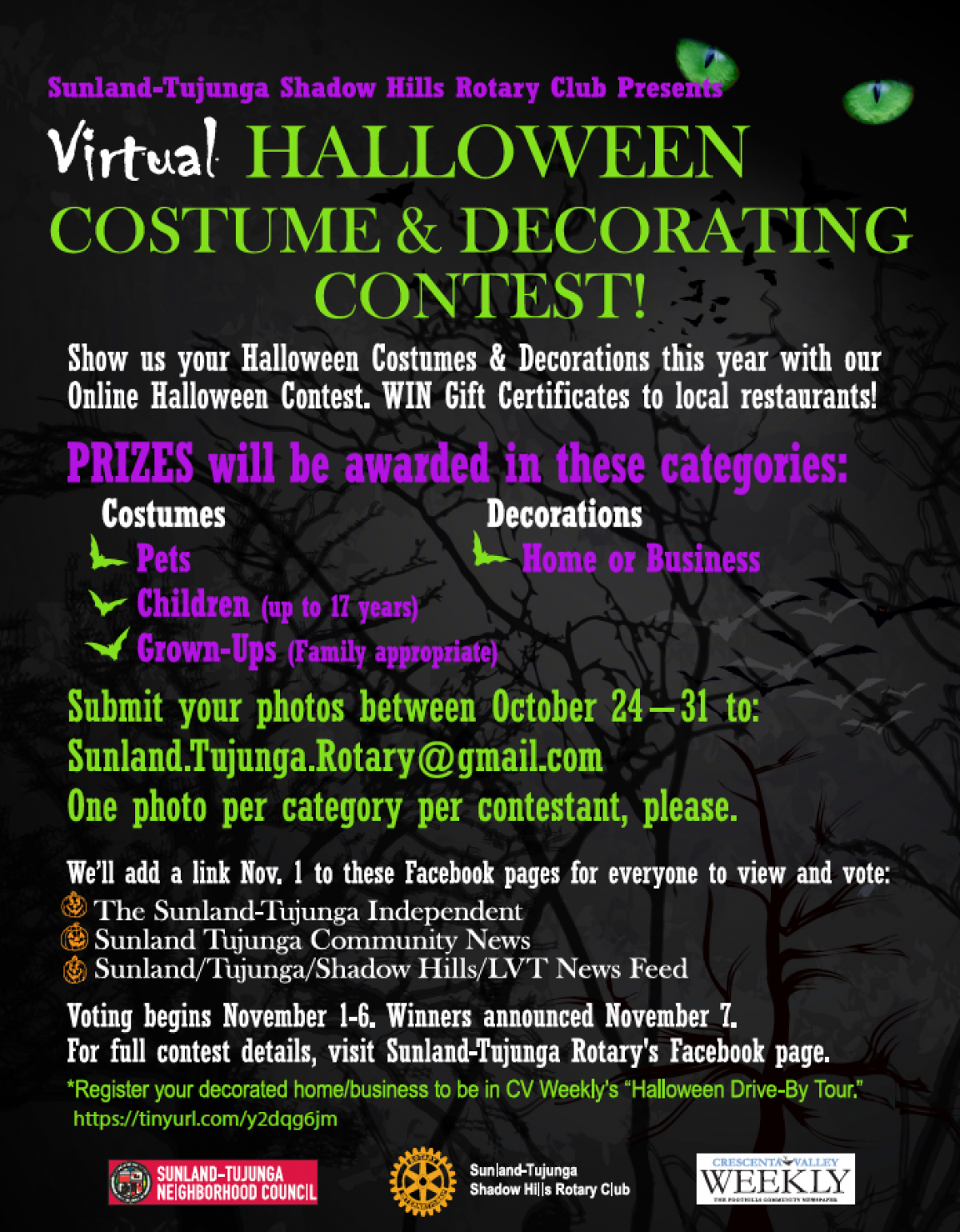 Virtual Halloween Costume & Decorating Contest Sunland Tujunga