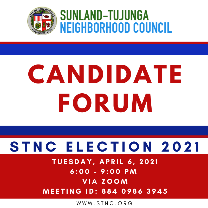 Virtual Candidate Forum next Tuesday at 6 PM 