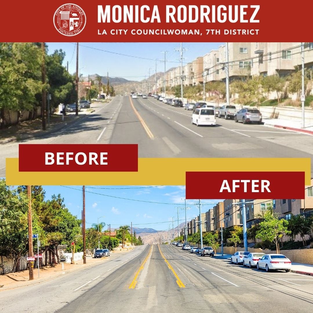 Road Striping along Foothill Boulevard