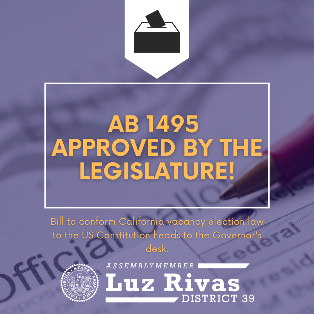 AB 1495 Approved by The Legislature 