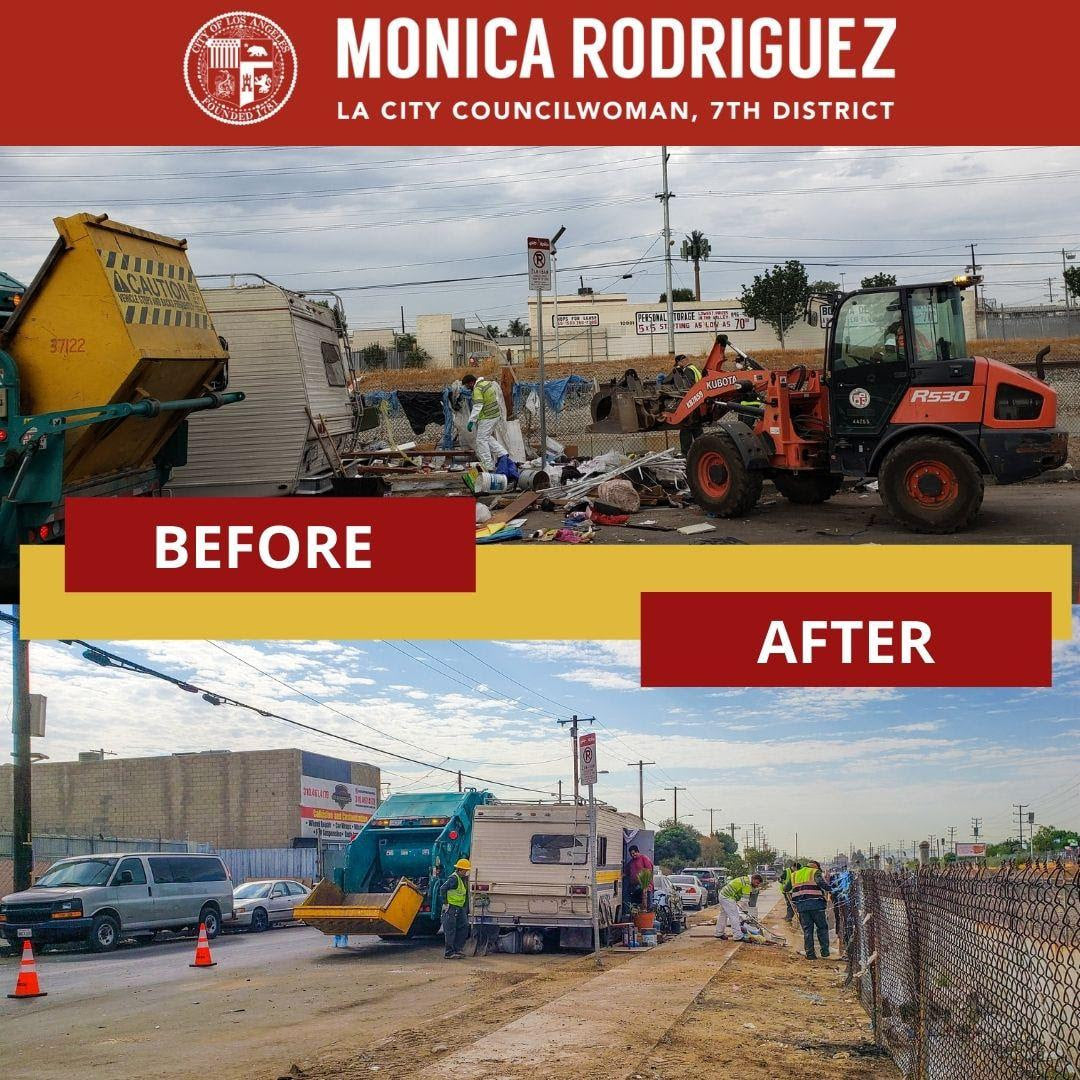 Cleanup at San Fernando Road and Montague Street 