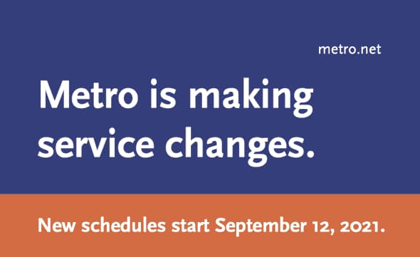 Metro is Making Service Changes