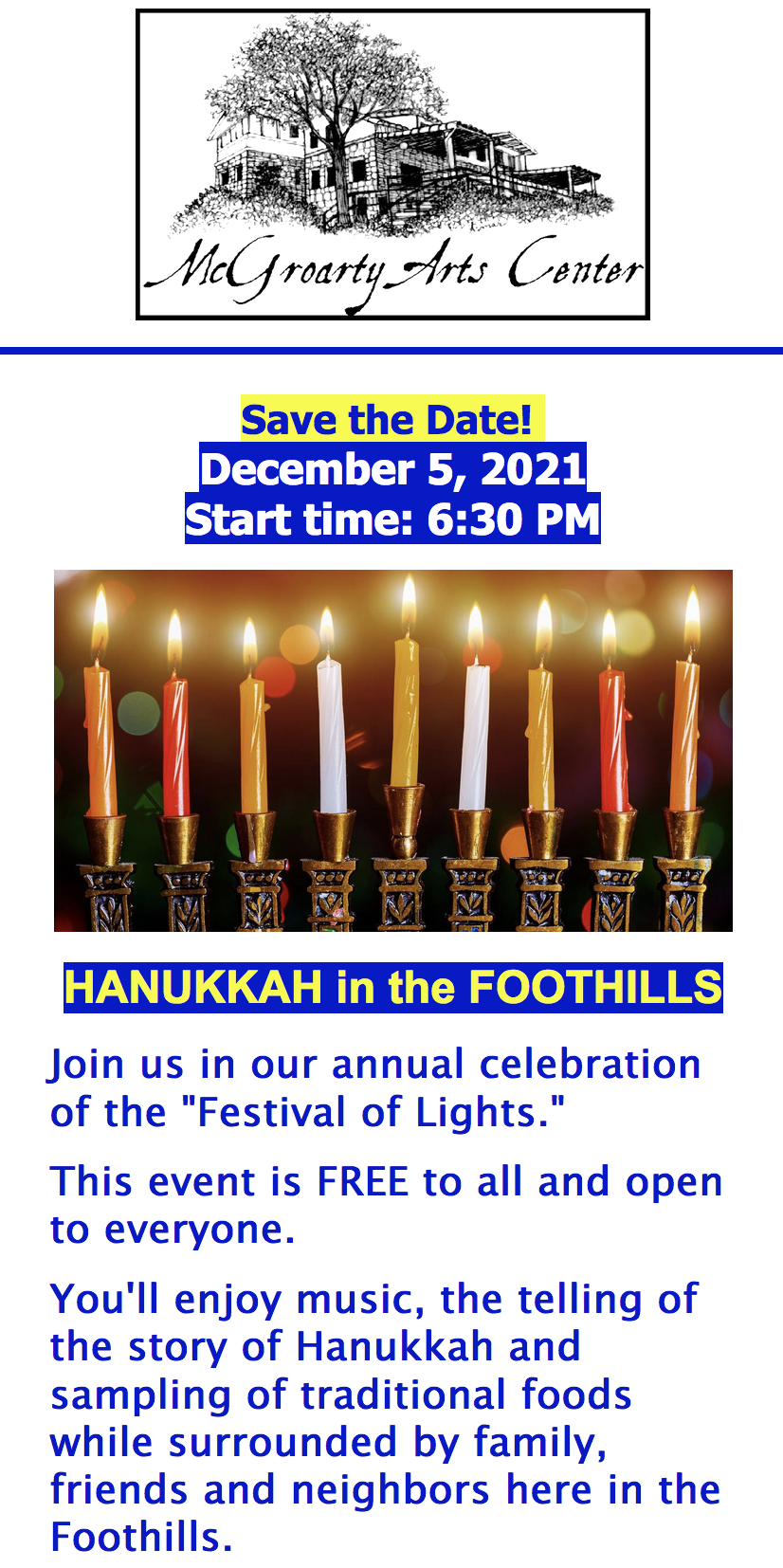 Hanukkah in the Foothills