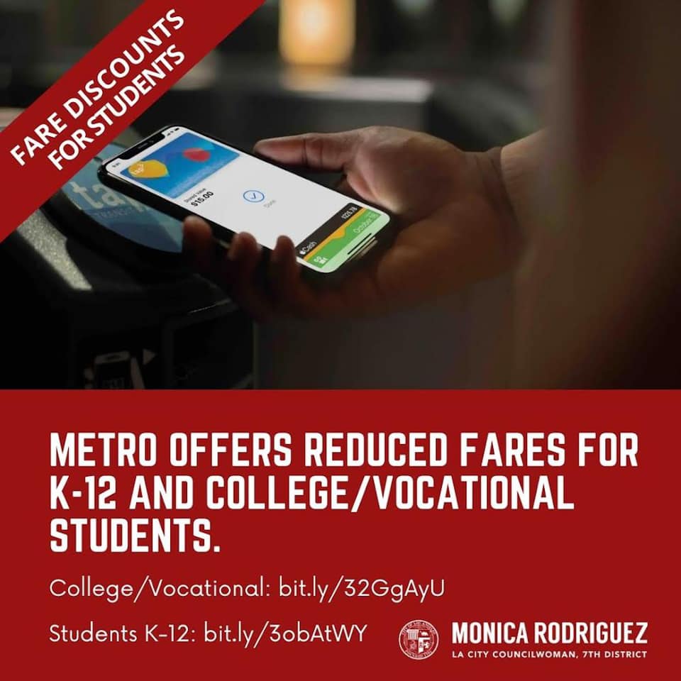Metro Offers Reduced Fares for K-12 and College