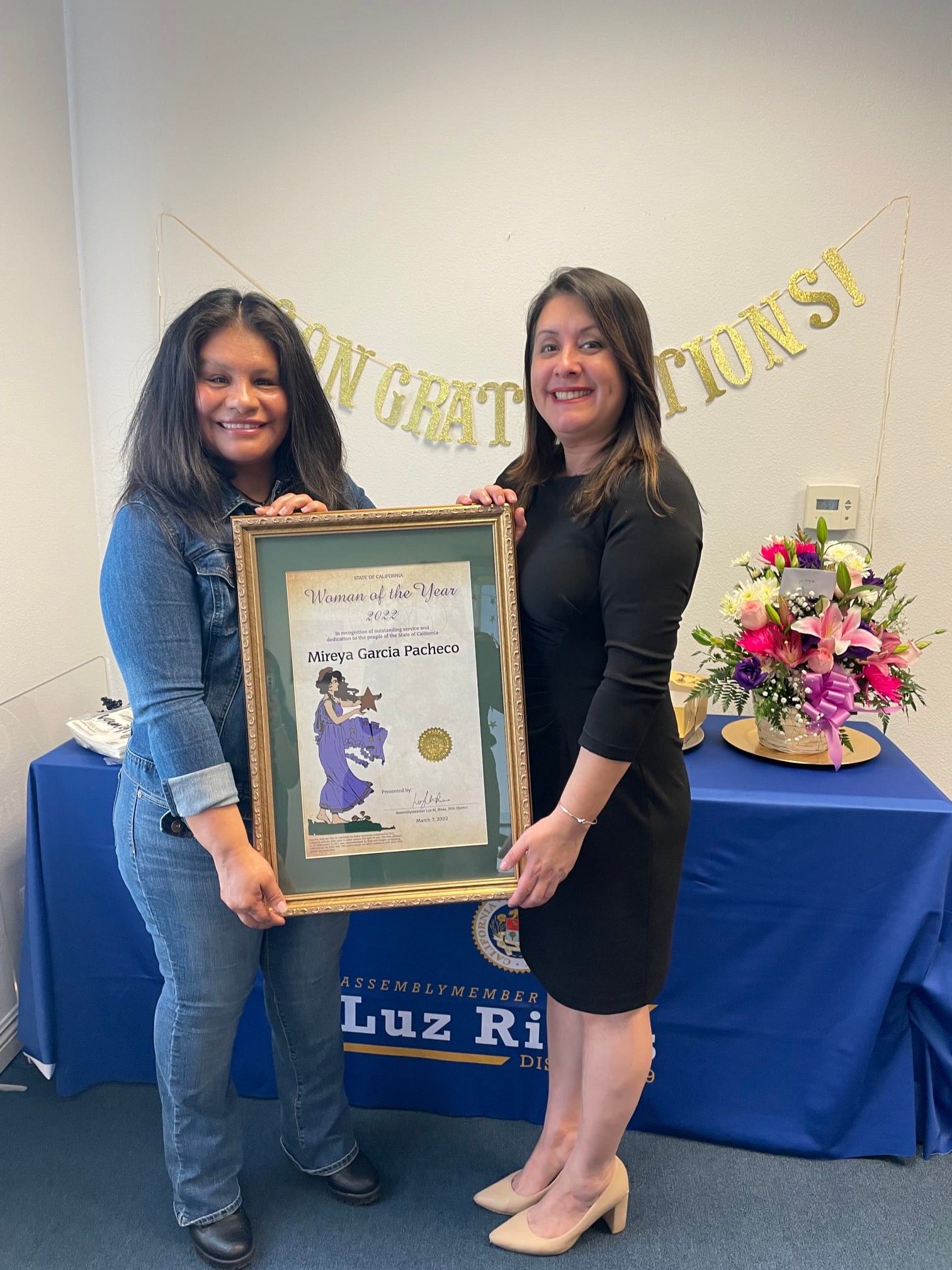 Honored to Host AD39's 2022 Woman of the Year, Mireya Garcia Pacheco
