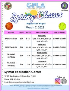 Sylmar Recreation Center Announces its Spring Sports Program for this Year