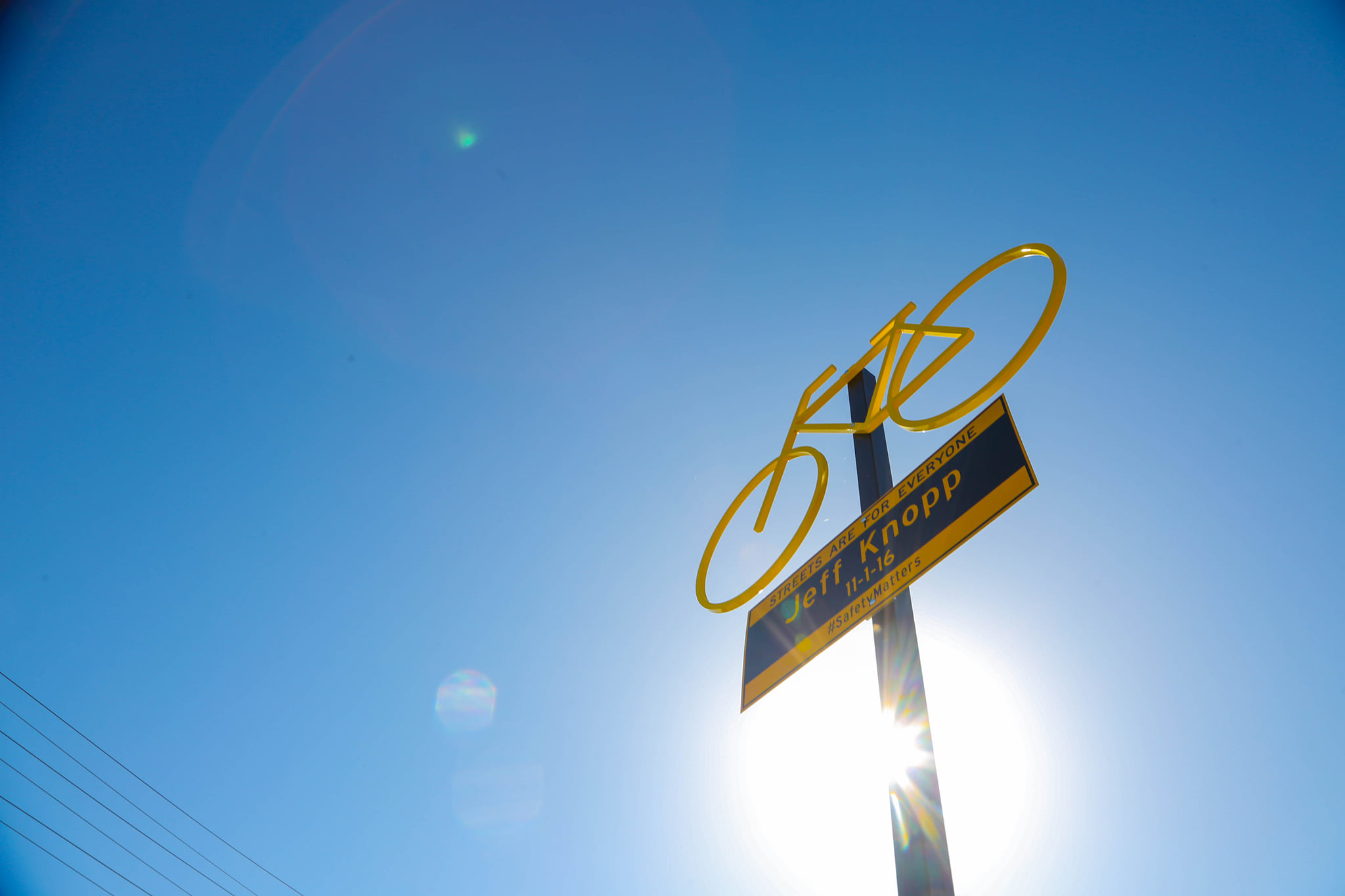In Jeff’s Memory, a Yellow Bike Memorial was Unveiled