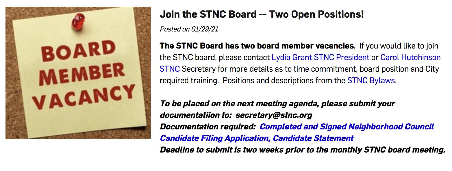 Join the STNC Board