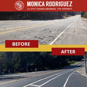 Resurfaced and Restriped Stretch of La Tuna Canyon Road