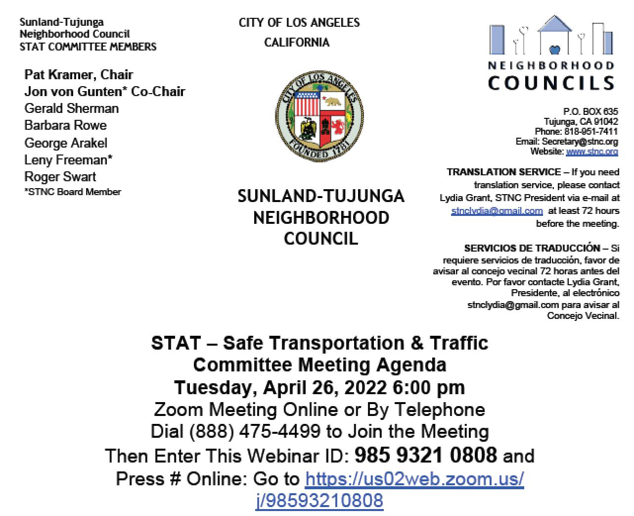 STAT - Safe Transportation & Traffic Committee Meeting
