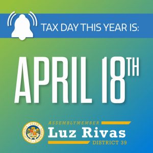 Taxes are Due Monday, April 18th