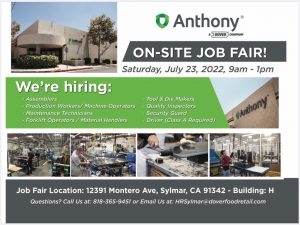 Anthony International is Hosting a Focused Job Fair