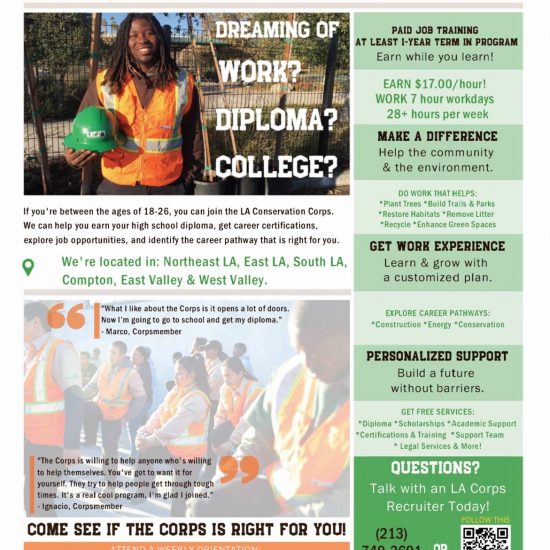 LACC is Looking to Hire Youth between the Ages of 18-26