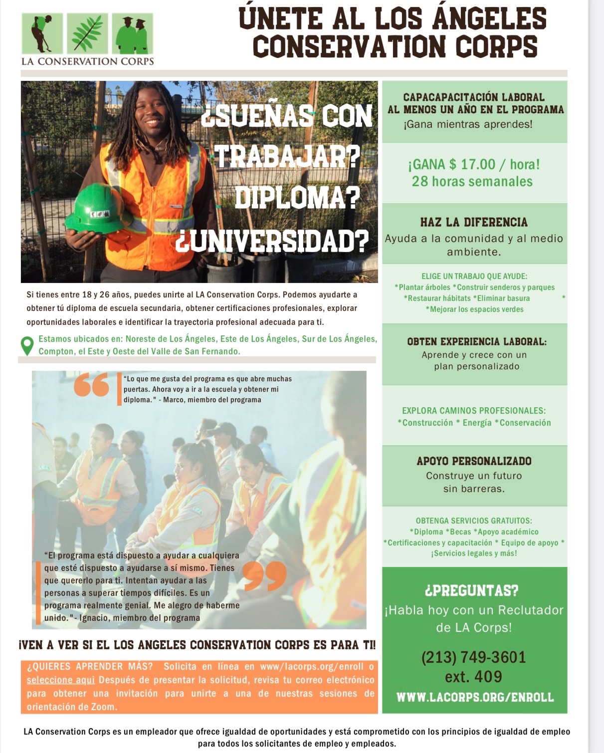 LACC is Looking to Hire Youth between the Ages of 18-26