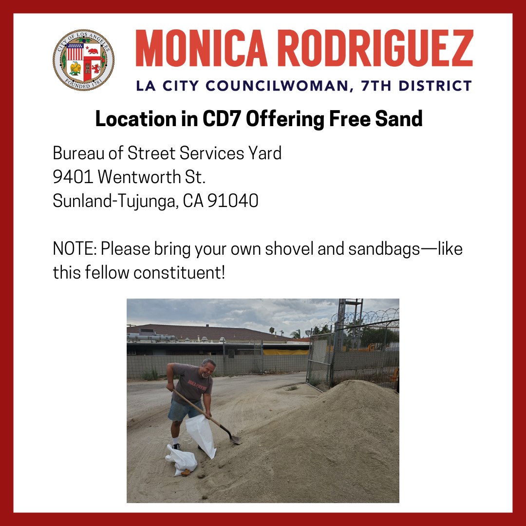 Locations in CD7 Offering Free Sandbags