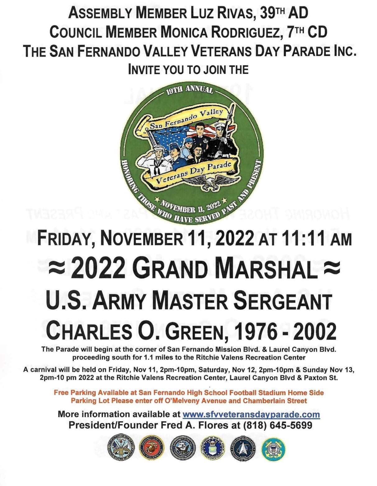 19th Annual San Fernando Valley Veterans Day Parade on November 11th