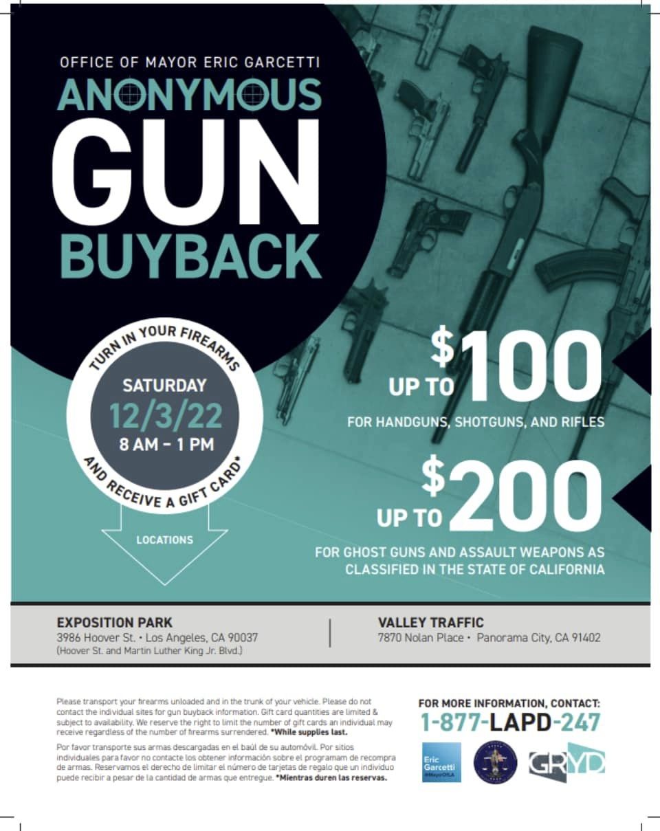 Hosting Annual Anonymous Gun Buyback