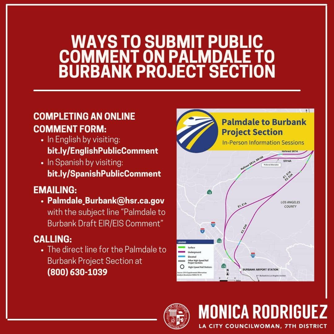 The Palmdale-Burbank High-Speed Rail (HSR) Draft Environmental Impact Report Ends