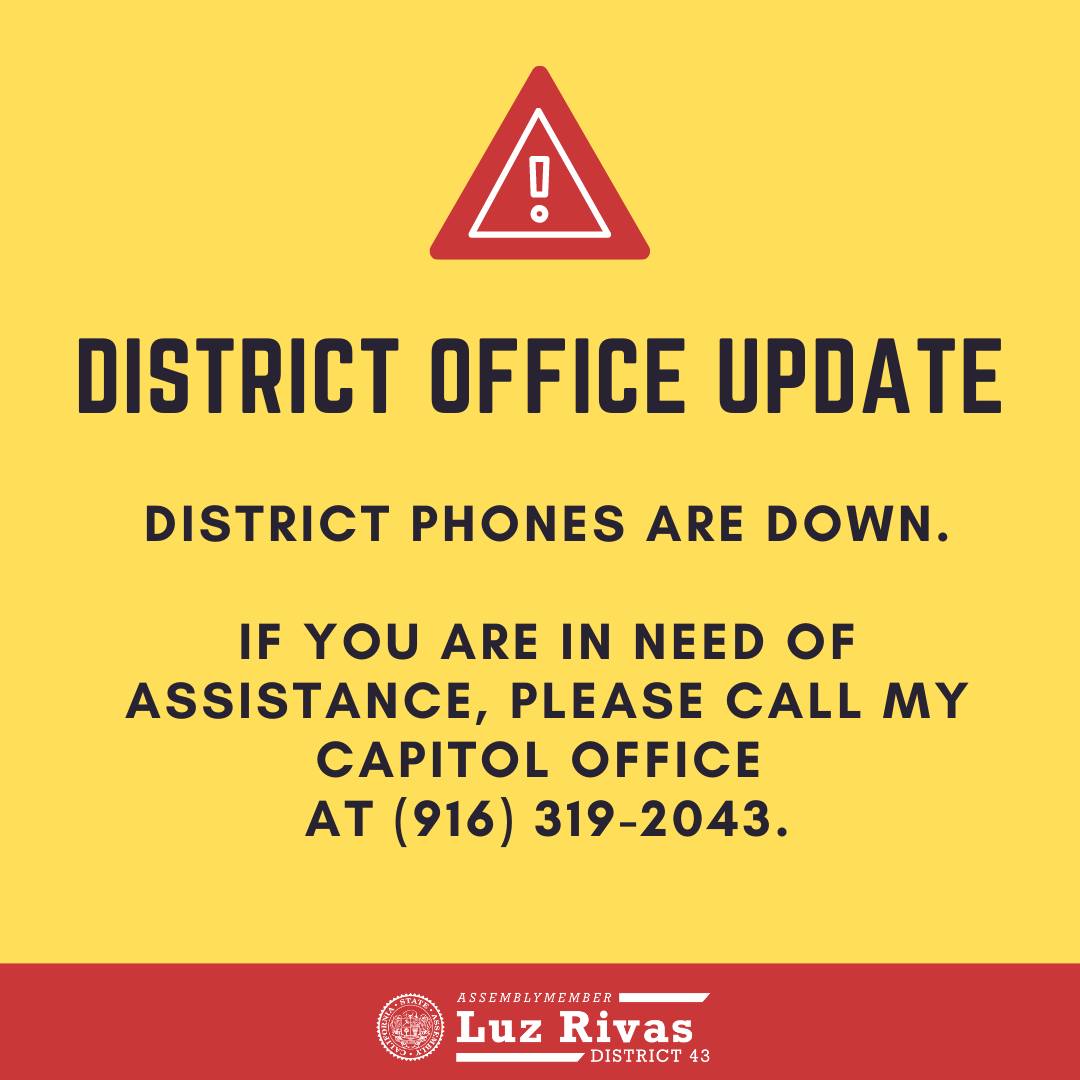 Due to the Storm, District Office Phones are Down