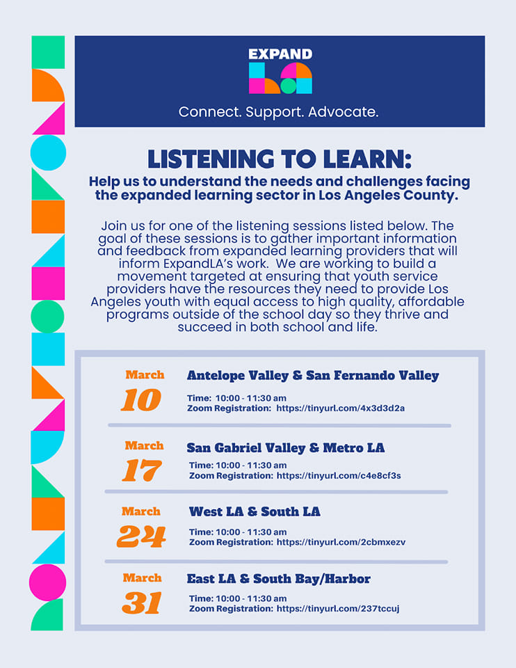 ExpandLA will Host a Listening Session to Help Inform their Work of Supporting