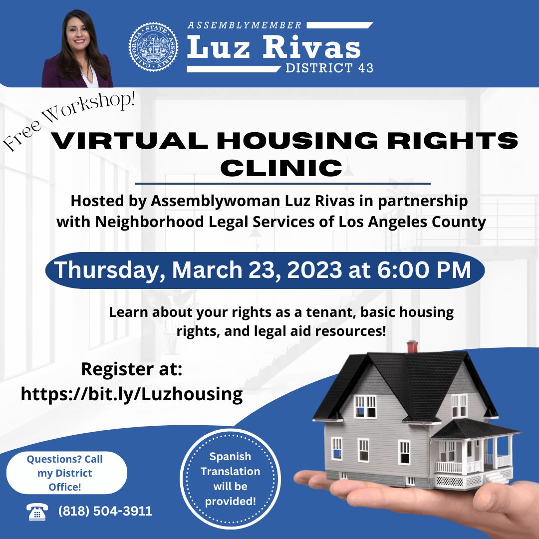 Hosting a Virtual Legal Housing Rights Workshop on Thursday